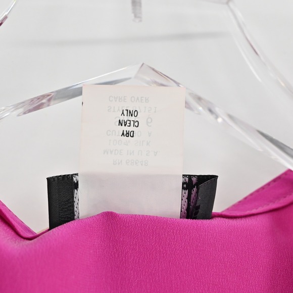 Vtg ABS Pink‎ Silk Dress Size 6 Draped Bust Romantic Cocktail Dopamine Y2k 90s - Picture 9 of 14